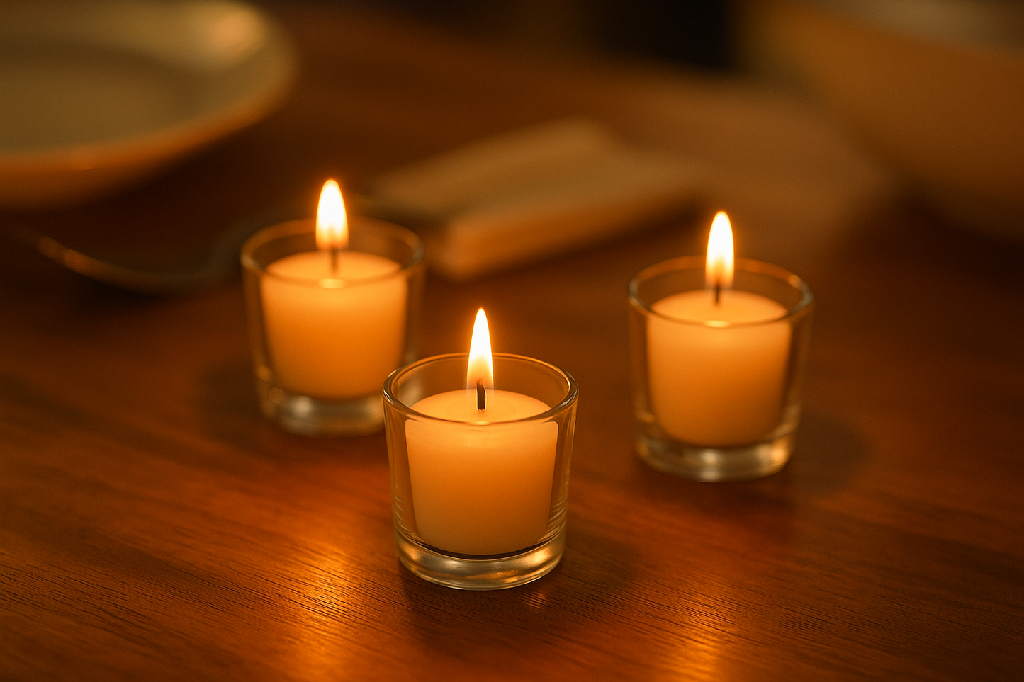 1.5"W x 1.1"H White Votive Candles