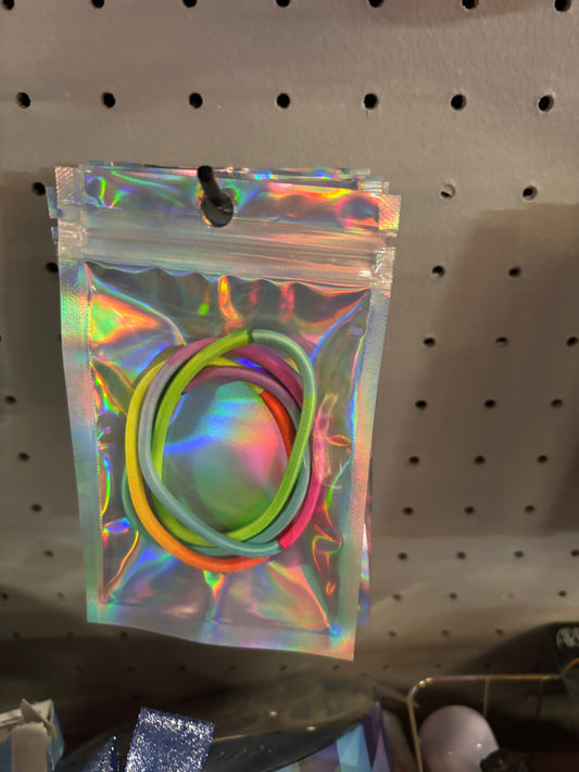 4 Neon Pony Tail Holders